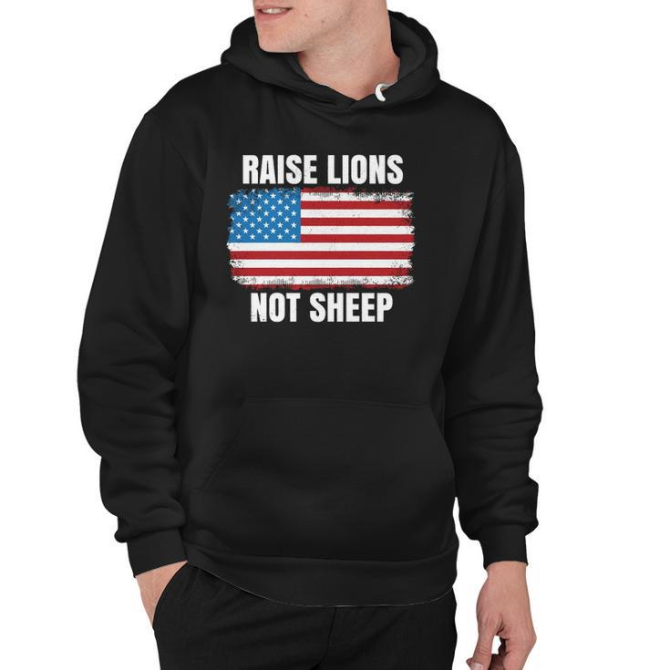 Patriotic Raise Lions Not Sheep Usa American Flag Men Women  Hoodie