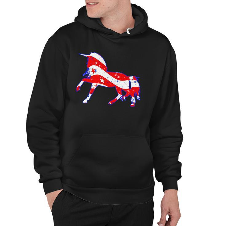 Patriotic Unicorn Funny Memorial Day And 4Th Of July Hoodie