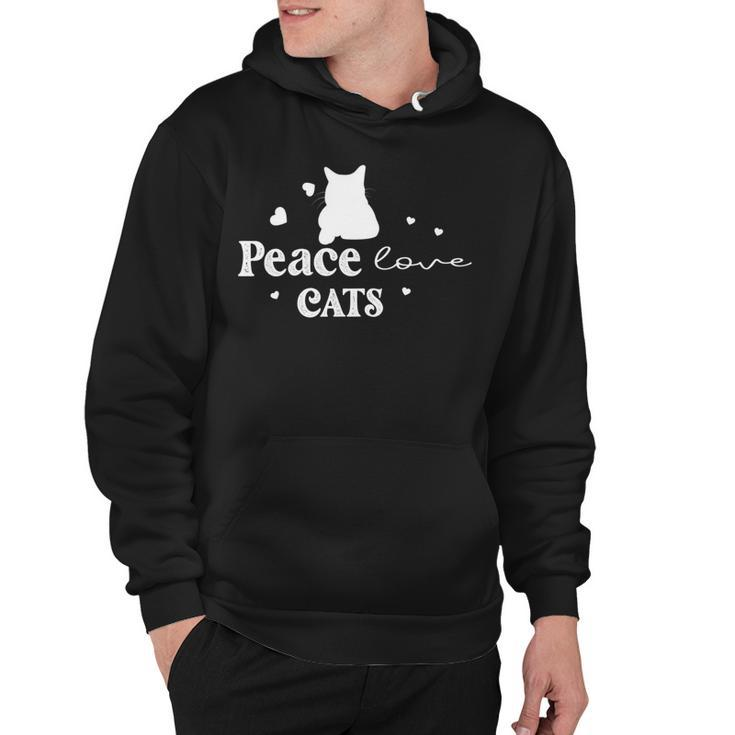 Peace Love Cats  Animal Lover  Cat Lover  Hoodie