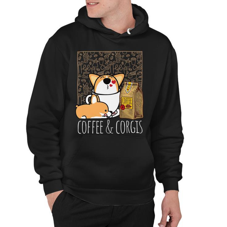 Pembroke Welsh Corgi Dog Coffee Lover Caffeine Corgi Mom Dad V4 Hoodie