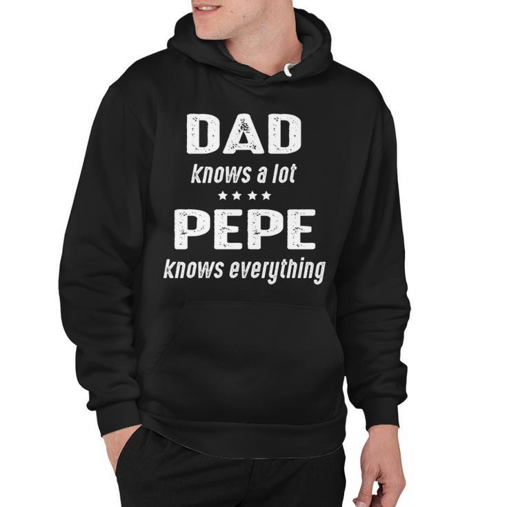 Pepe Grandpa Gift   Pepe Knows Everything Hoodie