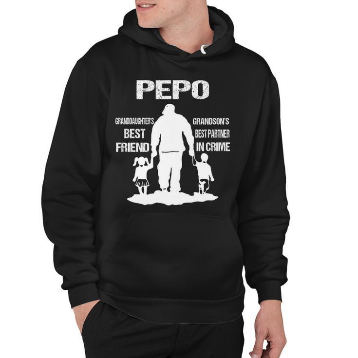 Pepo Grandpa Gift   Pepo Best Friend Best Partner In Crime Hoodie