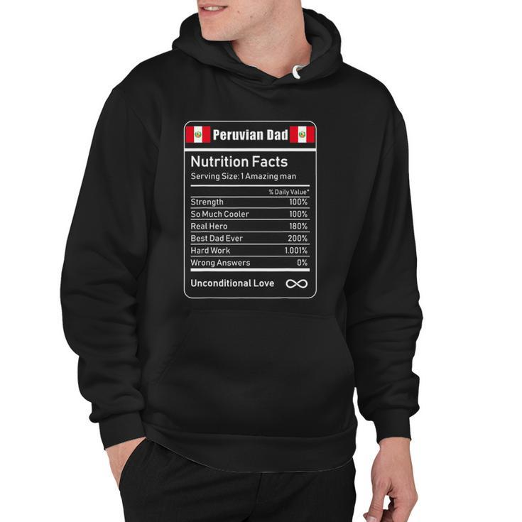 Peruvian Dad Nutrition Facts Fathers Day Gift Hoodie