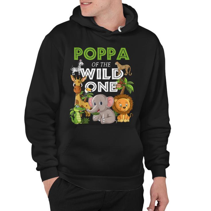 Poppa Of The Wild One Zoo Birthday Safari Jungle Animal  Hoodie