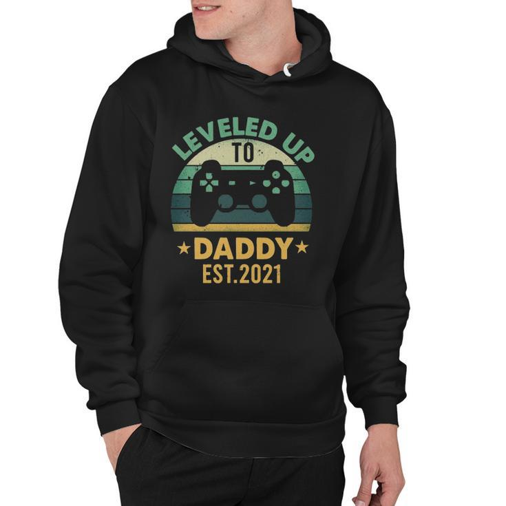 Promoted To Daddy Est 2021 Leveled Up To Daddy & Dad  Hoodie