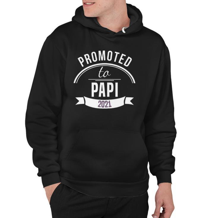 Promoted To Papi Est 2021 Gift First Time Dad Fathers Day Hoodie