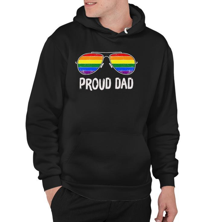 Proud Dad Rainbow Glasses Lgbt Gay Pride Support Lgbtq Hoodie
