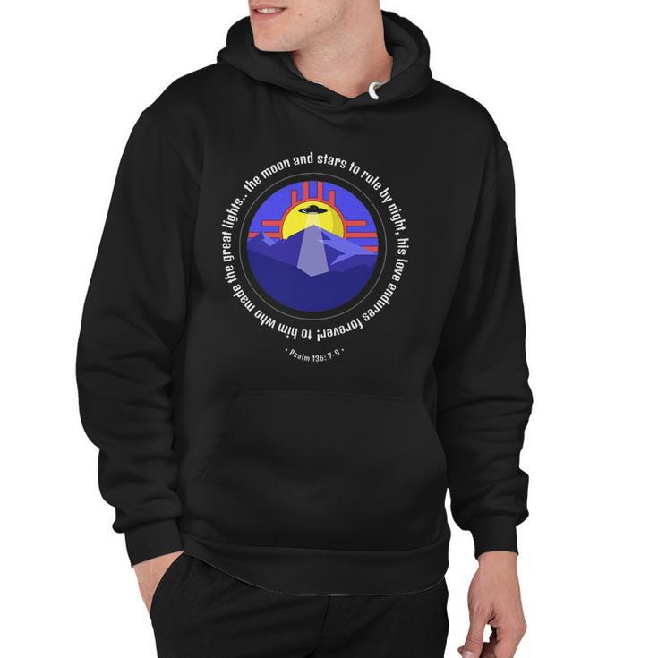 Psalm 146 7-9 Stars And Alien Spaceship Bible Quote Hoodie