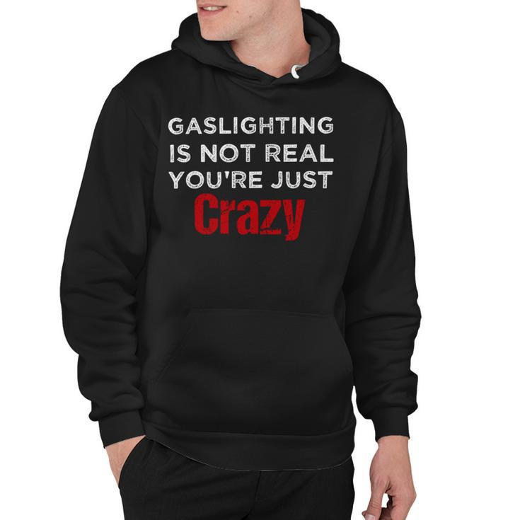 Red Gaslighting Is Not Real Youre Just Crazy Funny Vintage Hoodie