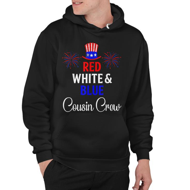 Red White & Blue Cousin Crew 4Th Of July Firework Matching  Hoodie