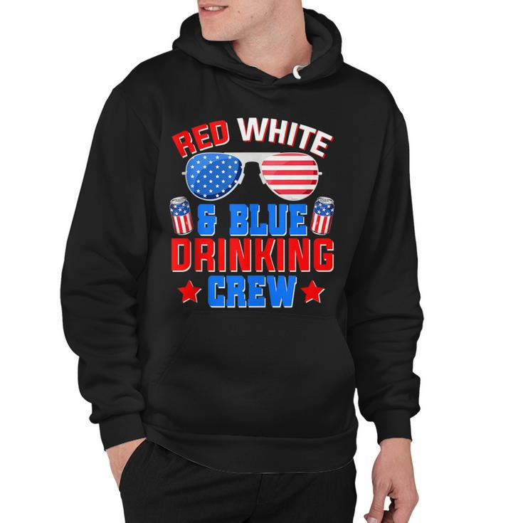 Red White And Blue Drinking Crew 4Th Of July Sunglasses  Hoodie