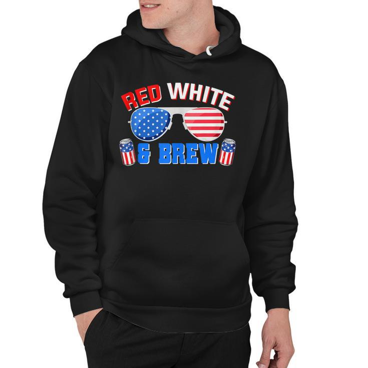 Red White And Brew 4Th Of July Funny Drinking Sunglasses  Hoodie