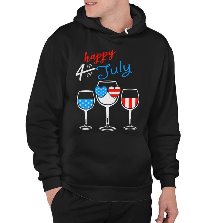 Red Wine  Blue  4Th Of July  Wine Red  White Blue Wine Glasses V4 Hoodie