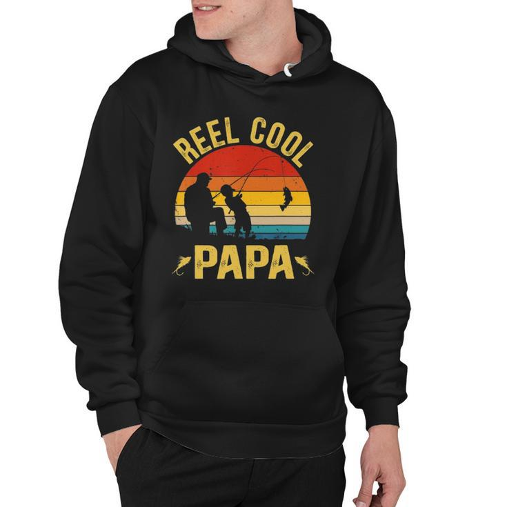 Reel Cool Papa  Funny Fishing Fathers Day Hoodie