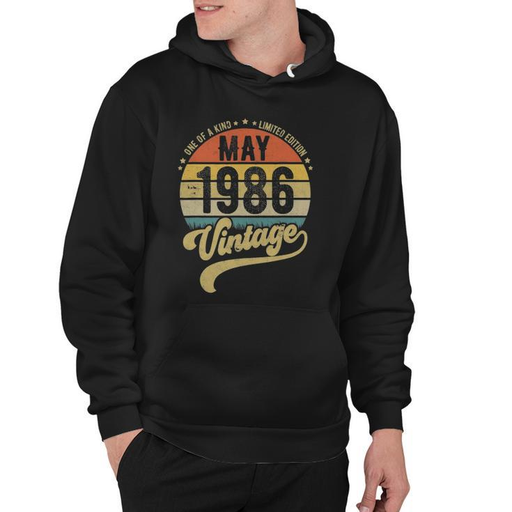 Retro 36Th Birthday Born In May 1986 Vintage Gift Hoodie