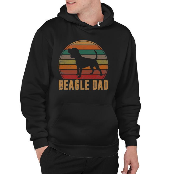 Retro Beagle Dad Gift Dog Owner Pet Tricolor Beagle Father Hoodie