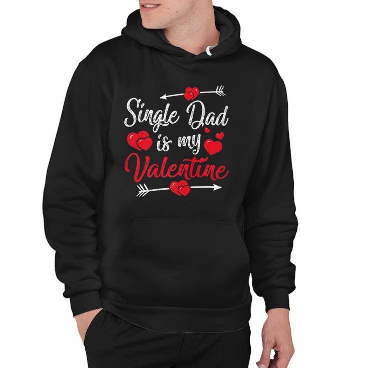 Retro Hearts Single Dad Is My Valentines Day Fathers Day Hoodie