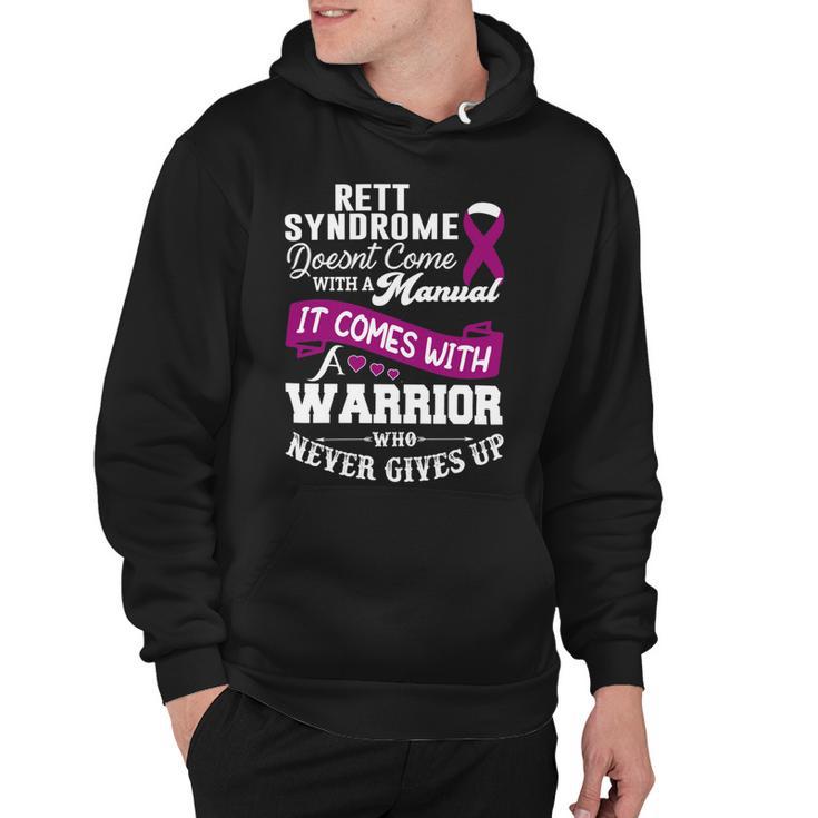 Rett Syndrome Doesnt Come With A Manual It Comes With A Warrior Who Never Gives Up  Purple Ribbon  Rett Syndrome  Rett Syndrome Awareness Hoodie