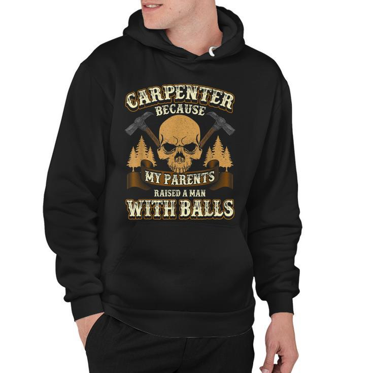 Sarcastic Carpenter Funny Woodworker Skull And Hammers  Hoodie