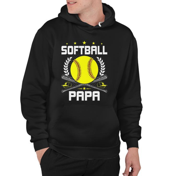 Softball Papa Baseball Lover Dad Hoodie