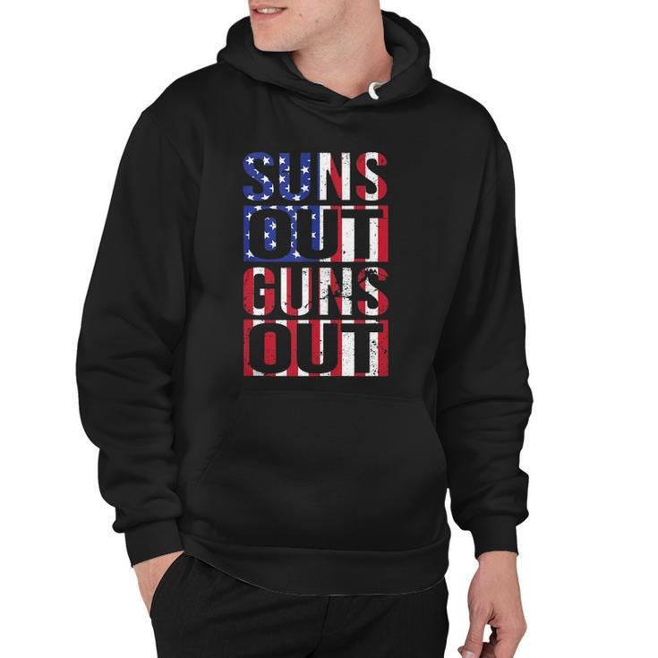 Suns Out Guns Out Funny Fourth Of July Muscles  Hoodie