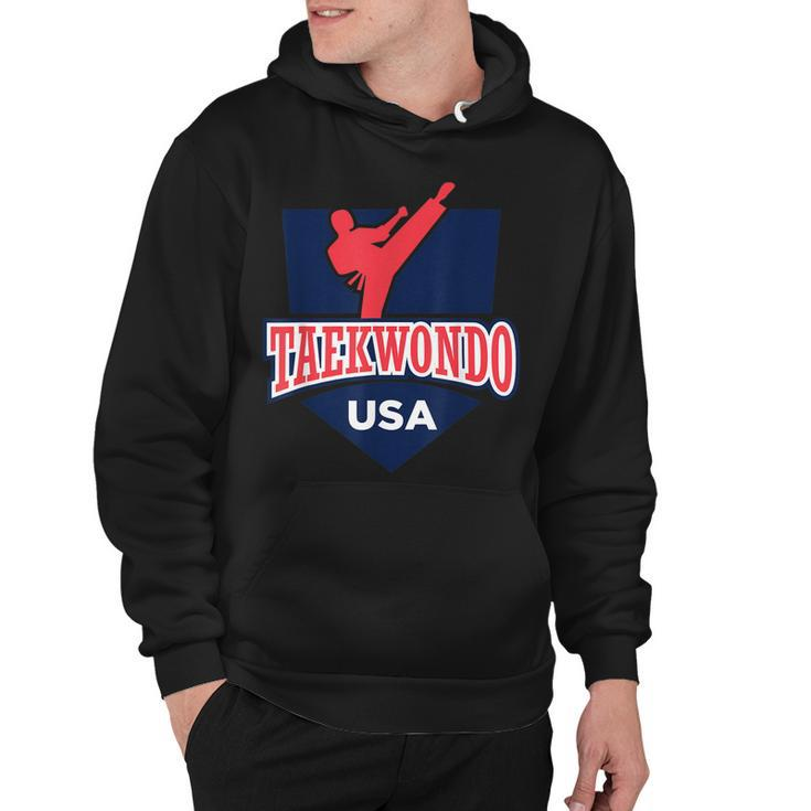 Taekwondo Usa Support The Team  Usa Flag Fighting Hoodie