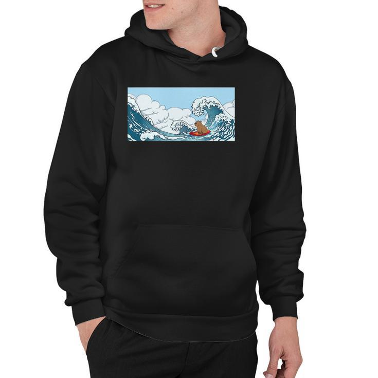 The Capybara On Great Wave Hoodie