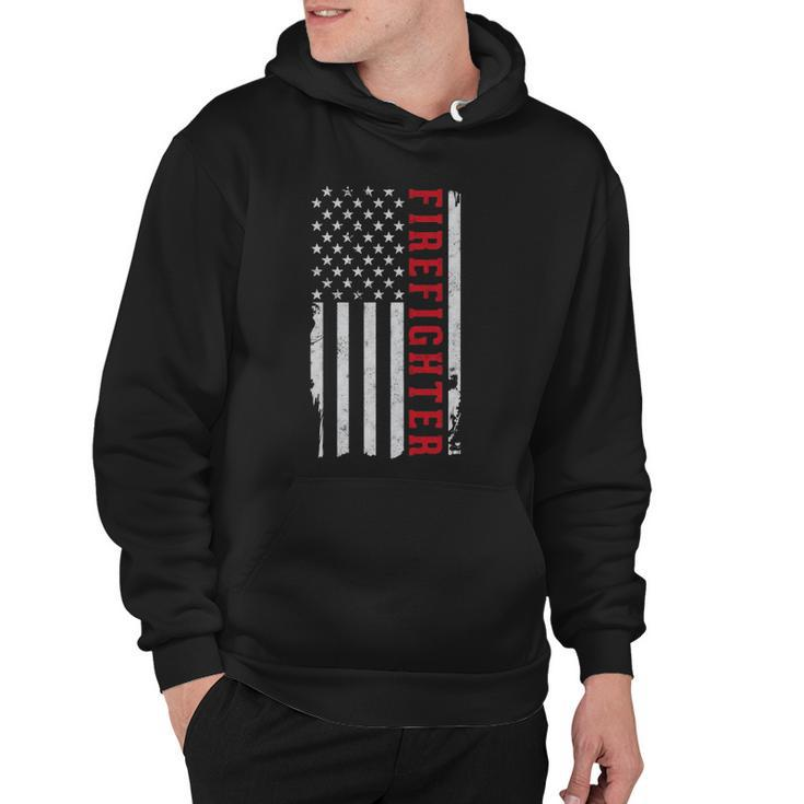 Thin Red Line Usa Flag Firefighter Gift For 4Th Of July  Hoodie