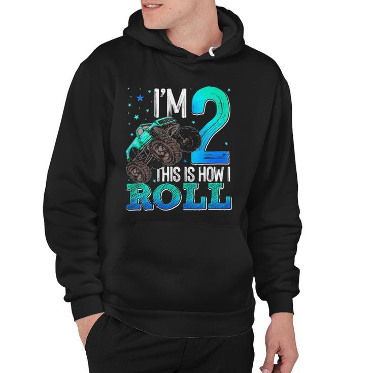 This Is How I Roll 2 Years Old Monster Truck 2Nd Birthday Hoodie