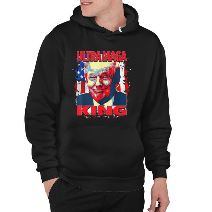Trump President Ultra Maga King American Flag Hoodie