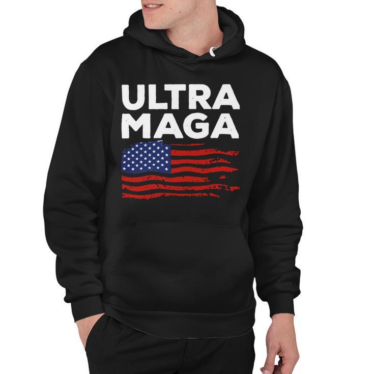 Ultra Maga Proud American Distressed Flag Patriotic Gift Hoodie