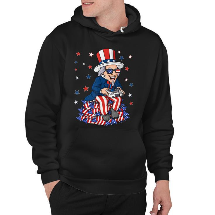 Uncle Sam Game Controller 4Th Of July Boys Kids Ns Gamer  Hoodie