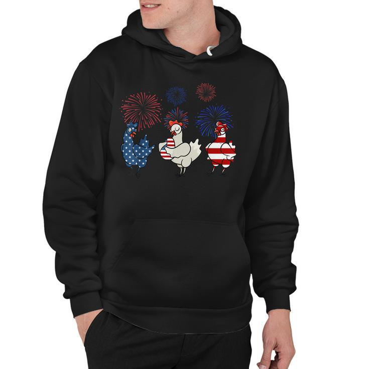 Usa Flag Chicken Fireworks Patriotic 4Th Of July  Hoodie