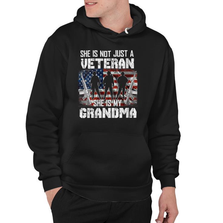 Veteran Womens Veteran She Is My Grandma American Flag Veterans Day 333 Navy Soldier Army Military Hoodie