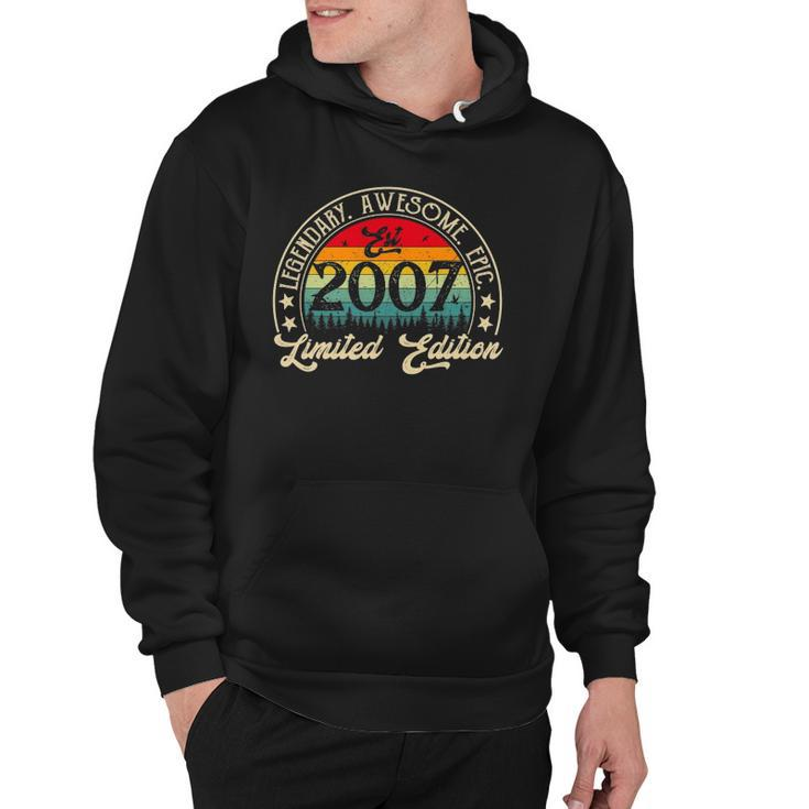 Vintage 2007 Limited Edition 2007 15Th Birthday 15 Years Old Hoodie