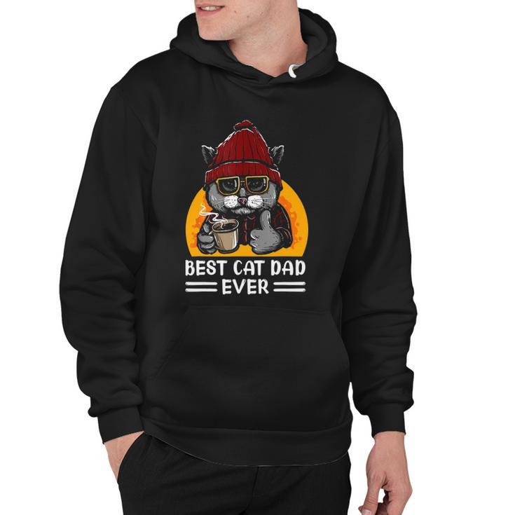 Vintage Best Funny Cat Father Dad Ever Cat Daddy Fathers Day Hoodie