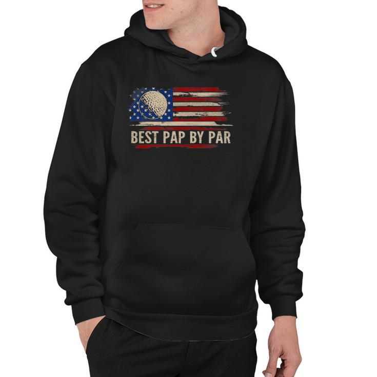 Vintage Best Pap By Par American Flag Golf Golfer Gift Hoodie