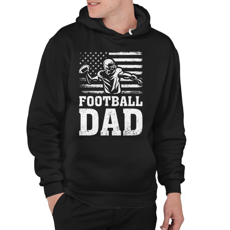 Vintage Football Dad American Flag Football 4Th Of July   Hoodie