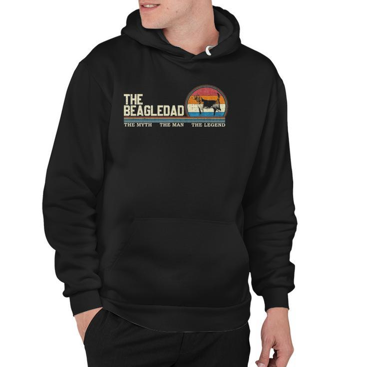 Vintage Retro The Beagle Dog Dad Funny Pet Lover Silhouette Hoodie