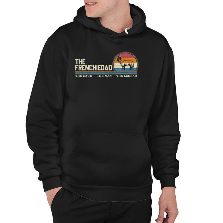 Vintage The Frenchie Dad French Bulldog Lover Silhouette Hoodie