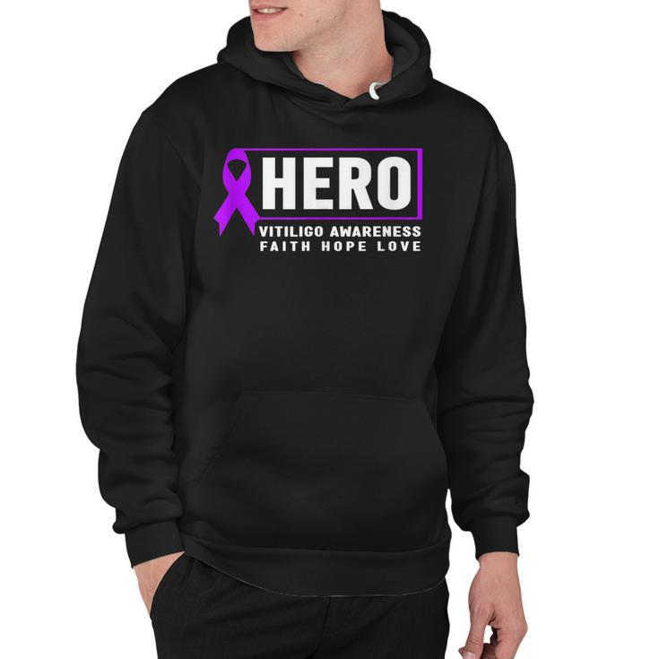 Vitiligo Awareness Hero  - Purple Vitiligo Awareness  Hoodie
