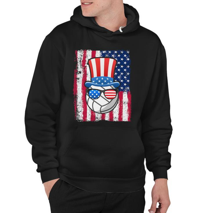 Volleyball Ball American Flag 4Th Of July Hoodie