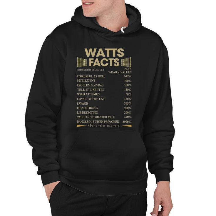 Watts Name Gift   Watts Facts Hoodie