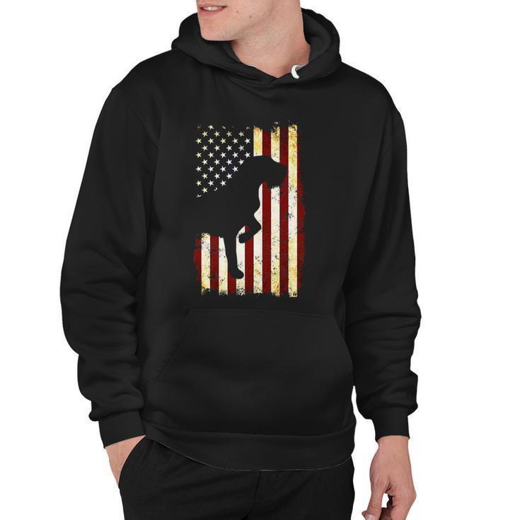 Wirehaired Pointing Griffon Silhouette American Flag Hoodie