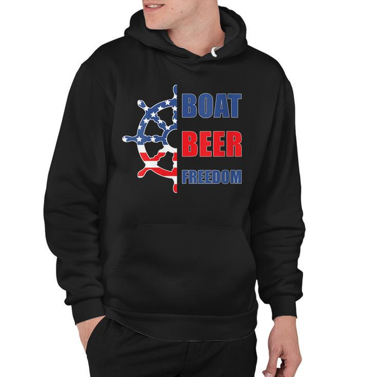 Womens Boat Beer Freedom Nautical Boating 4Th Of July Boaters  Hoodie