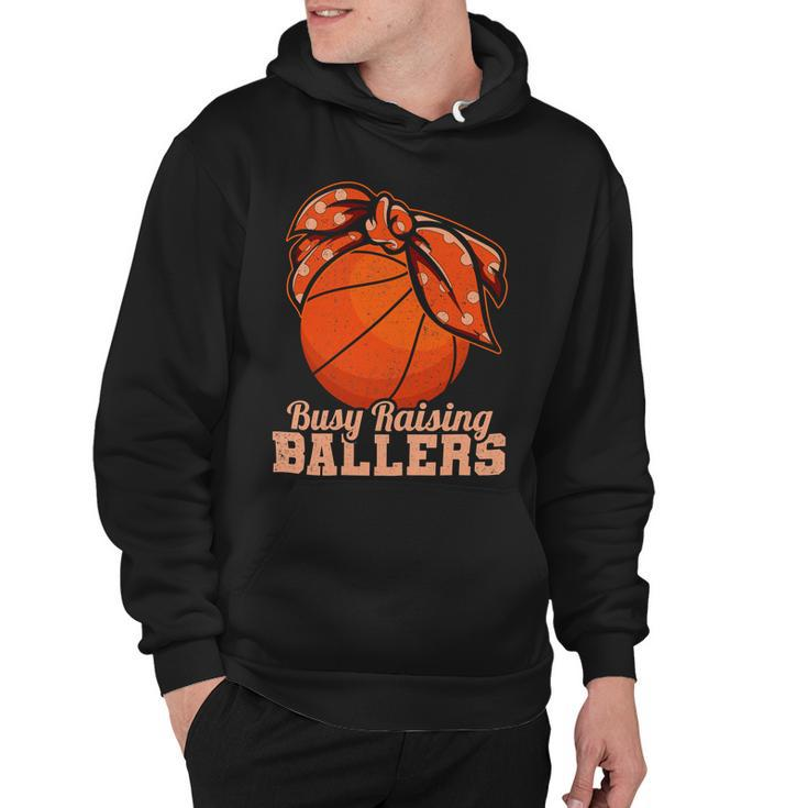 Womens Vintage Busy Raising Ballers Basketball Player Mother 92 Basketball Hoodie