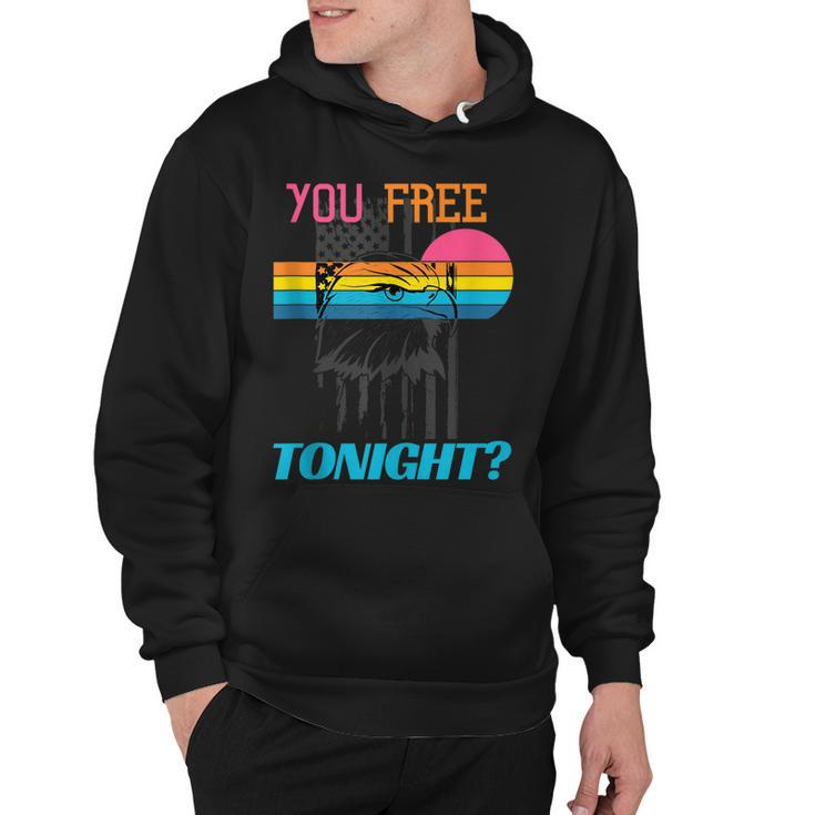 You Free Tonight 4Th Of July Retro American Bald Eagle  Hoodie