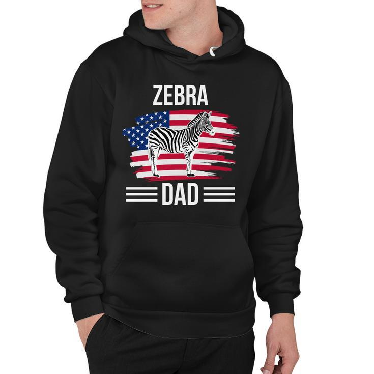 Zebra Us Flag 4Th Of July Fathers Day Zebra Dad   Hoodie