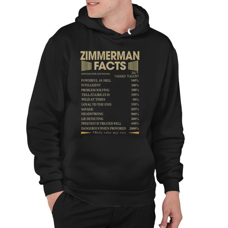Zimmerman Name Gift   Zimmerman Facts Hoodie