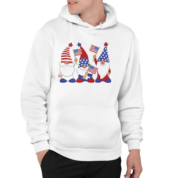 4Th Of July 2022 Patriotic Gnomes Funny American Usa Hoodie